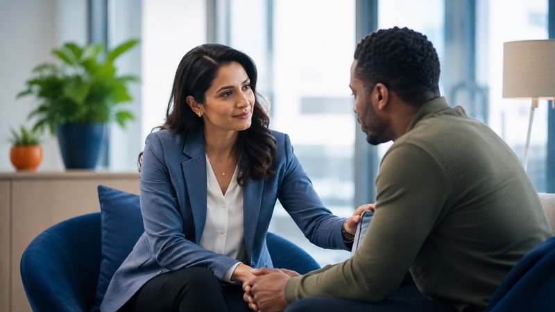 Workplace mental health first aid training session